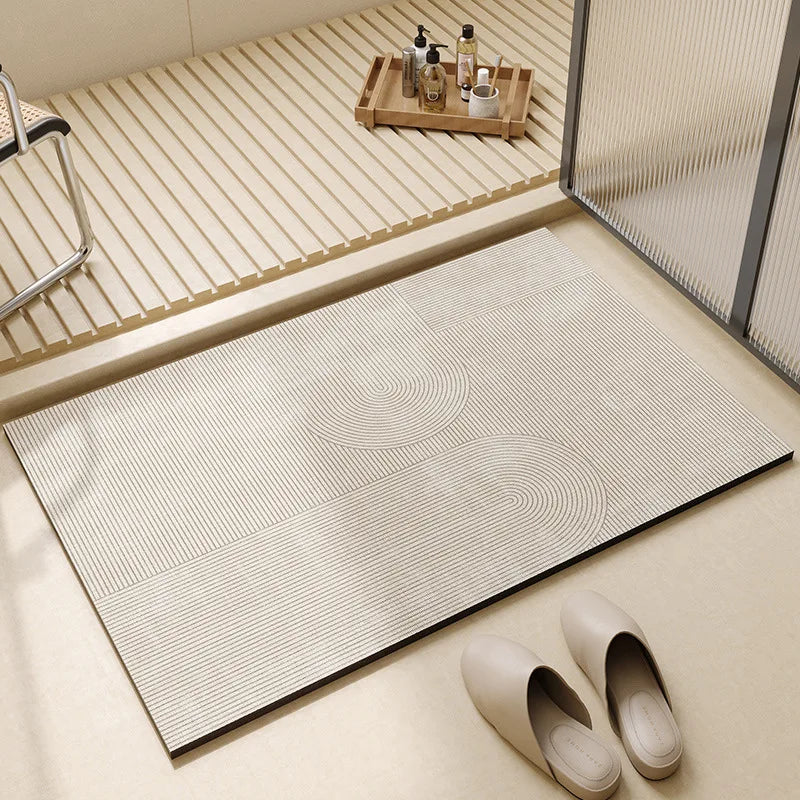 Tapis de Bain Absorbant à Séchage Rapide, Dos Antidérapant, 3 Tailles