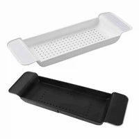 Plateau de Baignoire Extensible en ABS Noir ou Blanc, avec Drainage