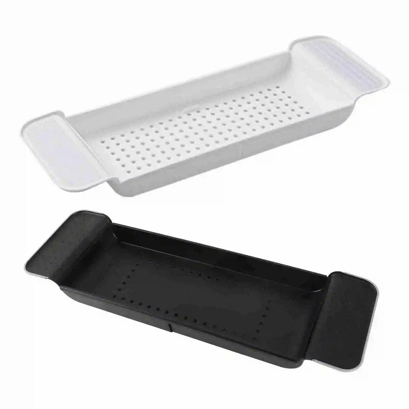 Plateau de Baignoire Extensible en ABS Noir ou Blanc, avec Drainage