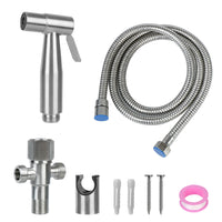 Douchette WC Inox 304 à Gâchette, Seule ou en Kit avec Flexible