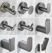 Patère Salle de Bain Murale Inox 304 Gris Anthracite, 9 Modèles