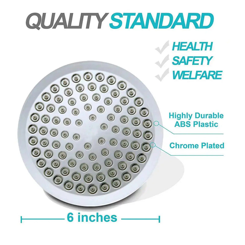 Pommeau de Douche Pluie Rond 15 cm Chromé ou Noir
