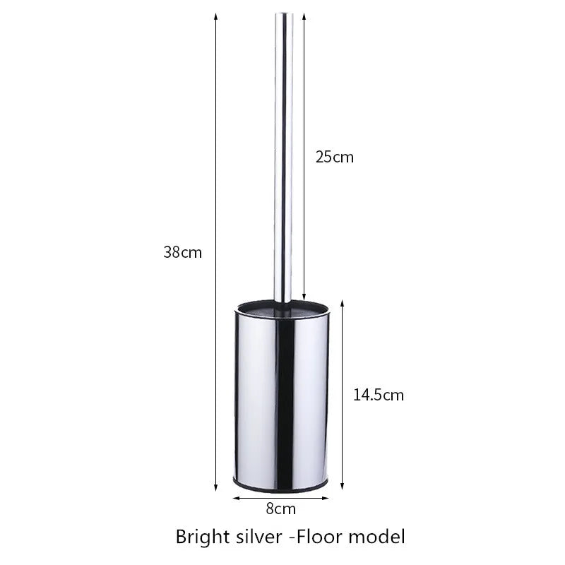 Brosse WC Ronde Inox avec Support, 7 Coloris