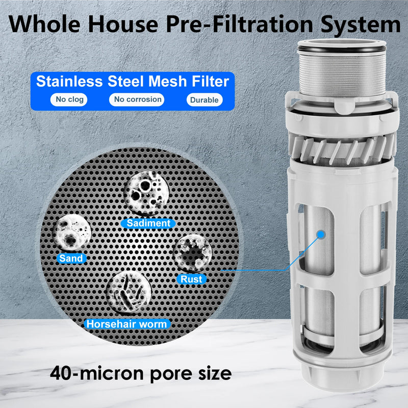 Préfiltre d'Eau à Rinçage Automatique 40 Microns pour Toute la Maison