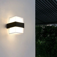 Applique Murale LED Abat-Jour Acrylique Carré ou Rond, 10 W, Noir
