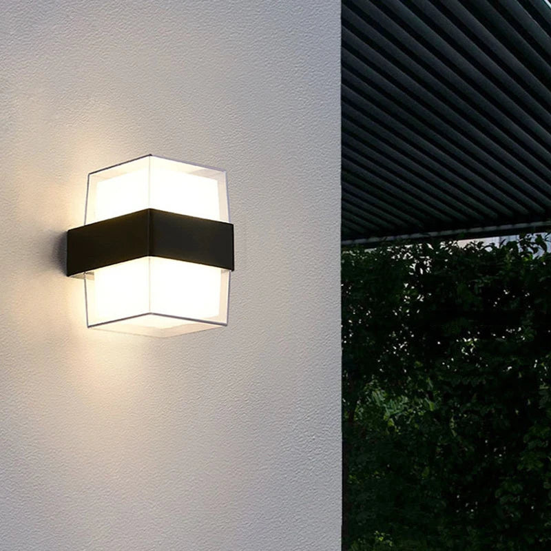 Applique Murale LED Abat-Jour Acrylique Carré ou Rond, 10 W, Noir