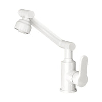 Mitigeur Lavabo Blanc à Bras Articulé Orientable, 2 Modes de Jet