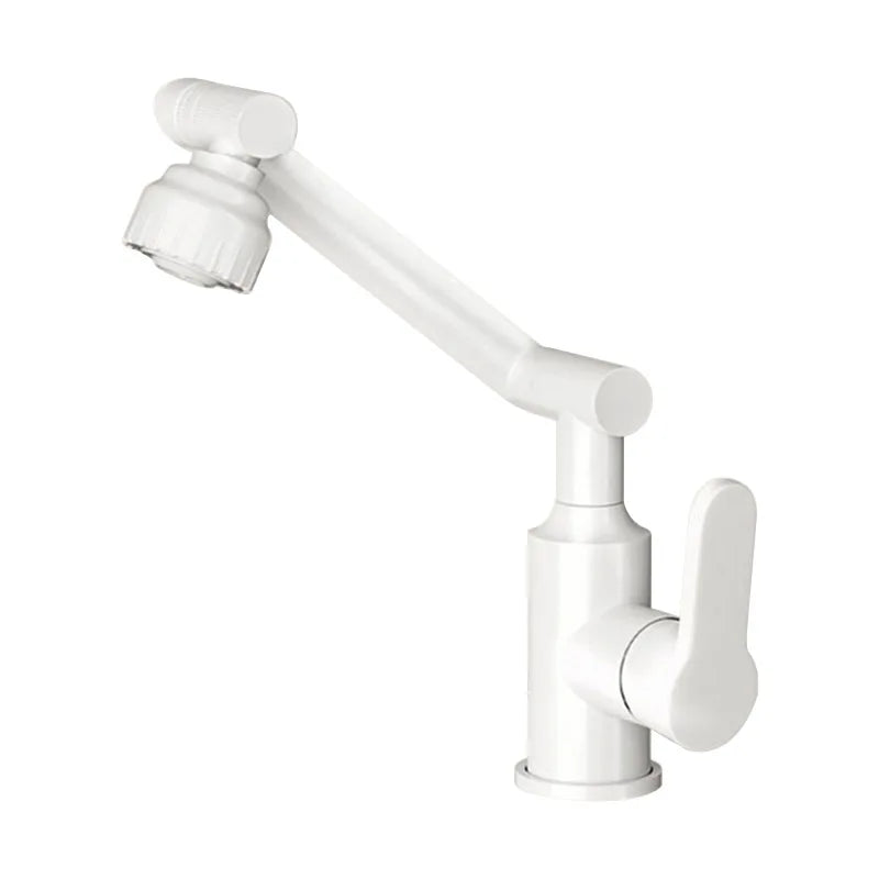 Mitigeur Lavabo Blanc à Bras Articulé Orientable, 2 Modes de Jet
