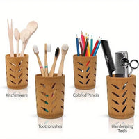 Porte-Brosse à Dents Bambou Ajouré à Séchage Rapide, 3 Motifs
