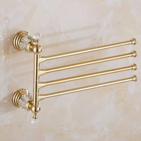 Accessoires Salle de Bain Doré à Cristal avec Gobelets Blancs, à la Pièce, 12 Articles