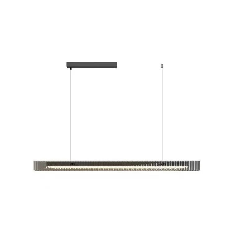 Suspension Cuisine Îlot Linéaire Verre Cannelé Noir ou Doré, 100 à 170 cm