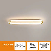 Plafonnier LED Cuisine Ovale Dimmable Doré Noir Blanc