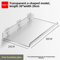 Étagère Salle de Bain Murale en Acrylique Transparente, Sans Perçage