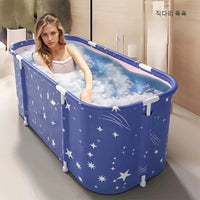Baignoire Pliable Adulte Grand Format Bleu Étoilé