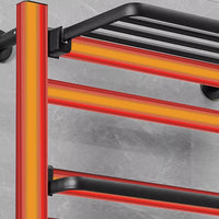 Porte-Serviette Chauffant Électrique Noir Tactile Inox