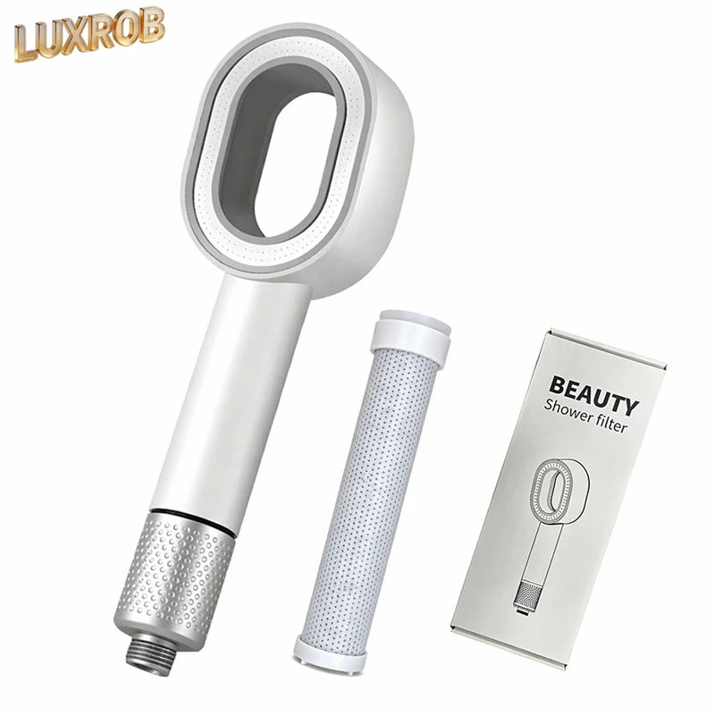 Pommeau de Douche Filtrant Anneau Ovale, Cartouche ACF, 3 Coloris