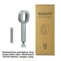 Pommeau de Douche Filtrant à Tête Ovale Ajourée, Cartouche Charbon, 7 Coloris