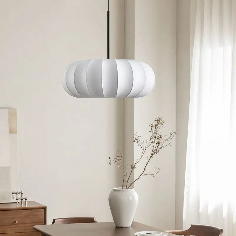 Suspension Cuisine Lanterne Soie Wabi-Sabi, Ø 30, 40 ou 50 cm