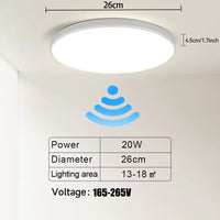 Plafonnier Cuisine LED Rond Détecteur Radar, 20 ou 30 W, 26 ou 30 cm