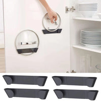 Range-Couvercle Auto-Adhésif Mural, 4 Supports Longs ou Paire à Bouton Doré
