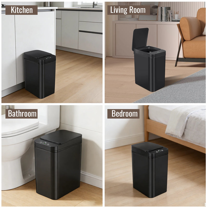Poubelle Salle de Bain Capteur de Mouvement Sans Contact 12L