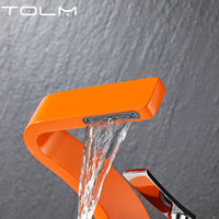 Mitigeur Lavabo Cascade Design Laiton Monotrou, 8 Finitions, Bonde en Option