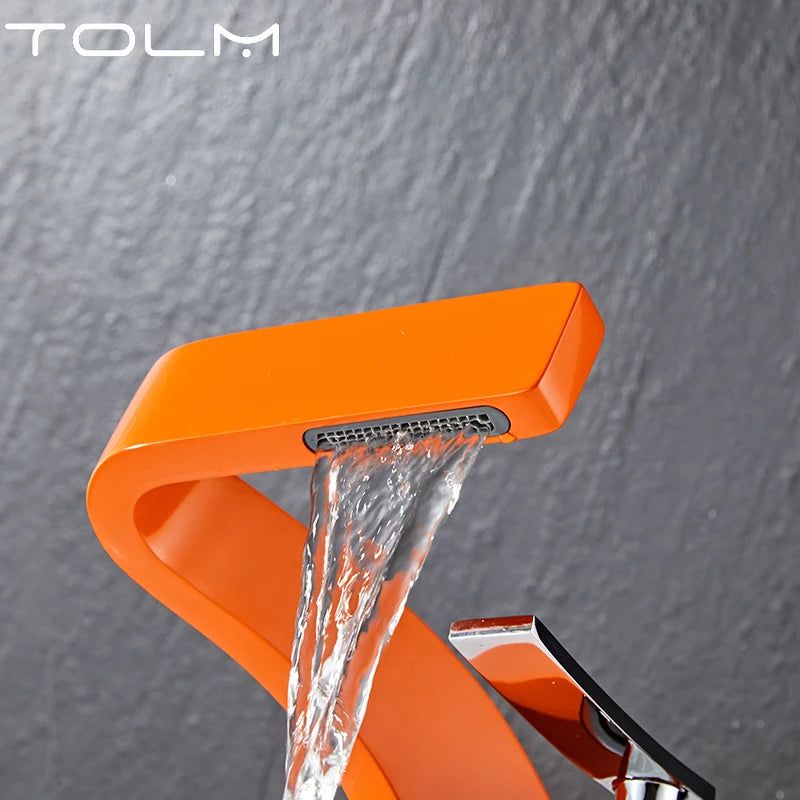 Mitigeur Lavabo Cascade Design Laiton Monotrou, 8 Finitions, Bonde en Option