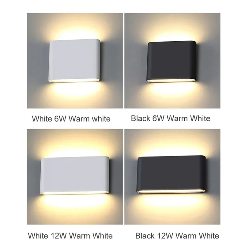 Applique Murale LED Haut et Bas, 6 ou 12 W, 3 Teintes