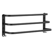Porte-Serviettes Mural Aluminium Noir Autocollant 1 à 3 Barres 50 cm