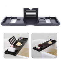 Pont de Baignoire Bambou Noir Extensible 75 à 110 cm