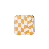 Miroir de Poche Carré Damier avec Poignée Support de Téléphone, 10 Motifs