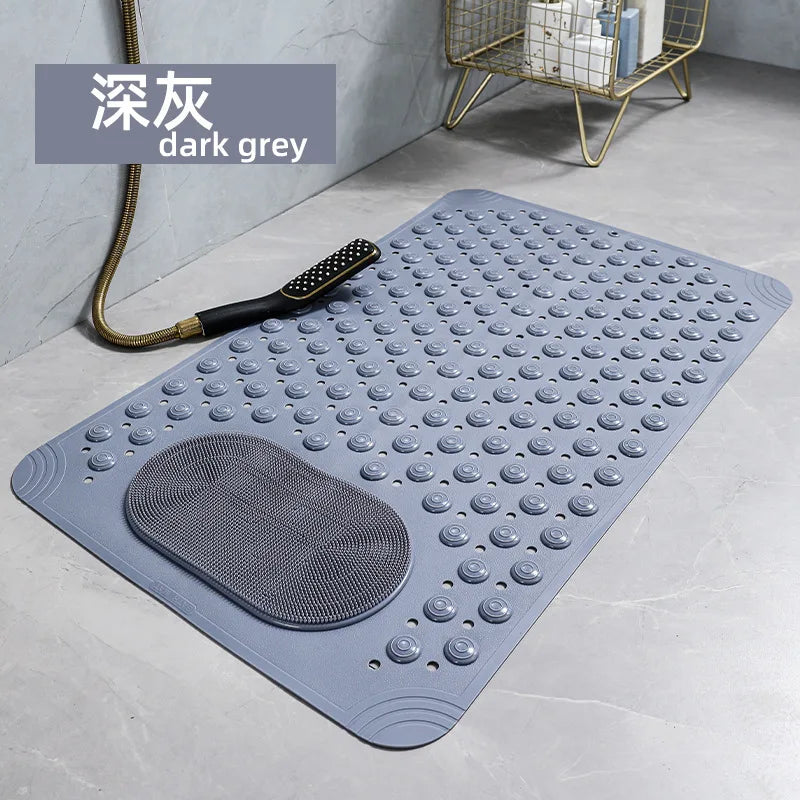 Tapis de Douche Doux Ventouses Trou de Vidange Multicolore