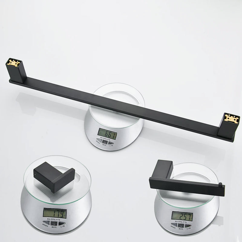 Accessoires Salle de Bain Noir Mat à la Pièce ou en Ensemble