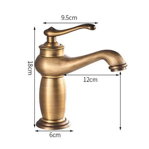 Robinet Lavabo Rétro Laiton Bronze Antique