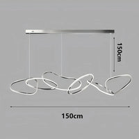 Suspension Cuisine LED Anneaux Entrelacés, 80 à 180 cm