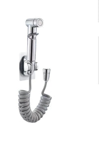 Robinet d'Angle Double Sortie, Douchette WC en Option, Noir Chromé Gris