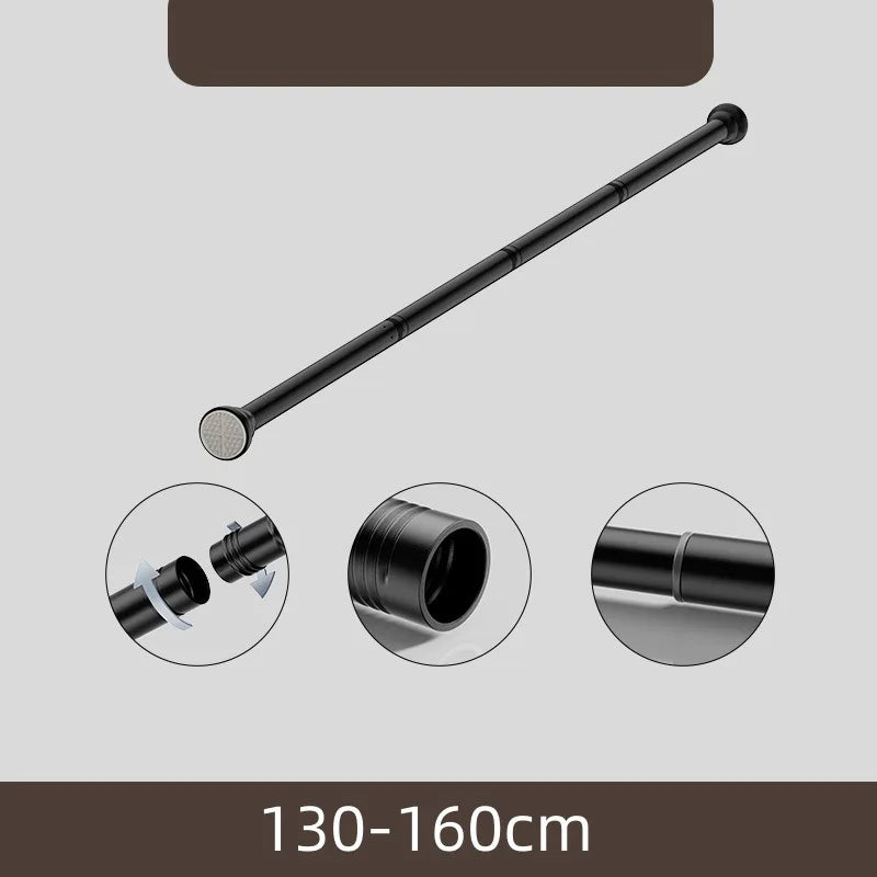 Barre de Douche Télescopique Inox, Noir ou Blanc, 70 à 280 cm