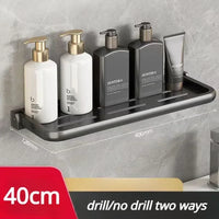 Étagère de Douche Murale Rabattable en Métal Étanche
