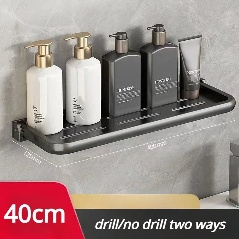 Étagère de Douche Murale Rabattable en Métal Étanche