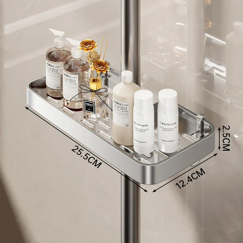 Étagère de Douche Aluminium pour Barre 19 à 25 mm, 25,5 cm