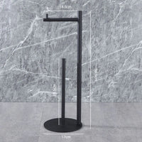 Porte-Papier Toilette sur Pied Noir, avec Réserve ou Porte-Brosse