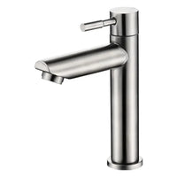 Robinet Lave-Main Eau Froide Inox 304, 17 cm, Bec Droit ou Courbe