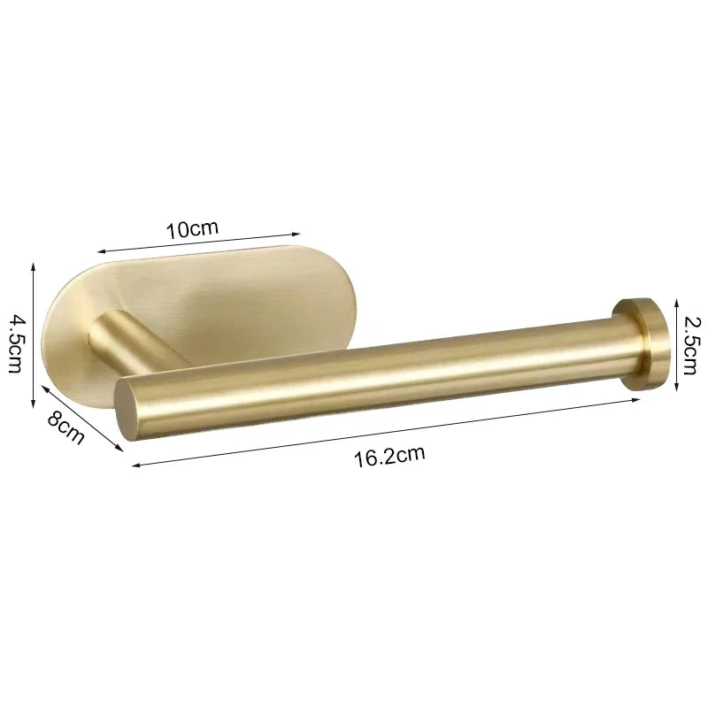 Porte-Papier Toilette Adhésif Sans Perçage en Inox 304 3 Coloris