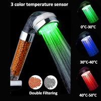 Pommeau de Douche LED 3 ou 7 Couleurs, Accessoires à la Pièce