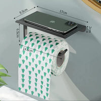 Porte-Papier Toilette avec Tablette Aluminium Noir ou Gris, 1 ou 2 Rouleaux