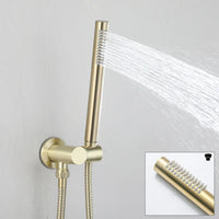 Douche Encastrable Dorée Pluie avec Robinet de Baignoire