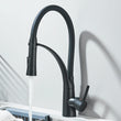 Mitigeur Cuisine Laiton Douchette Extractible Col Souple Noir, Hauteur 42 cm