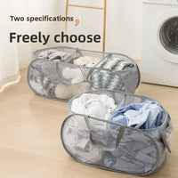 Panier à Linge Pliable Ventilé Noir et Blanc, Plusieurs Tailles