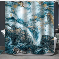 Rideau de Douche Effet Marbre en Tissu, 18 Motifs, 90 à 300 cm