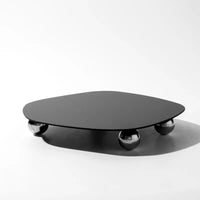 Plateau Miroir Forme Libre sur Pieds Boules, Argenté ou Noir